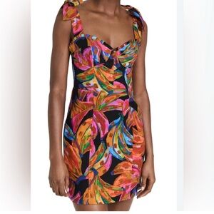 FARM Rio Colorful Banana Print Mini Dress